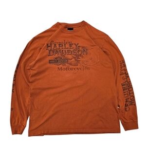 Harley-Davidson Men's Orange Long Sleeve Shirt
